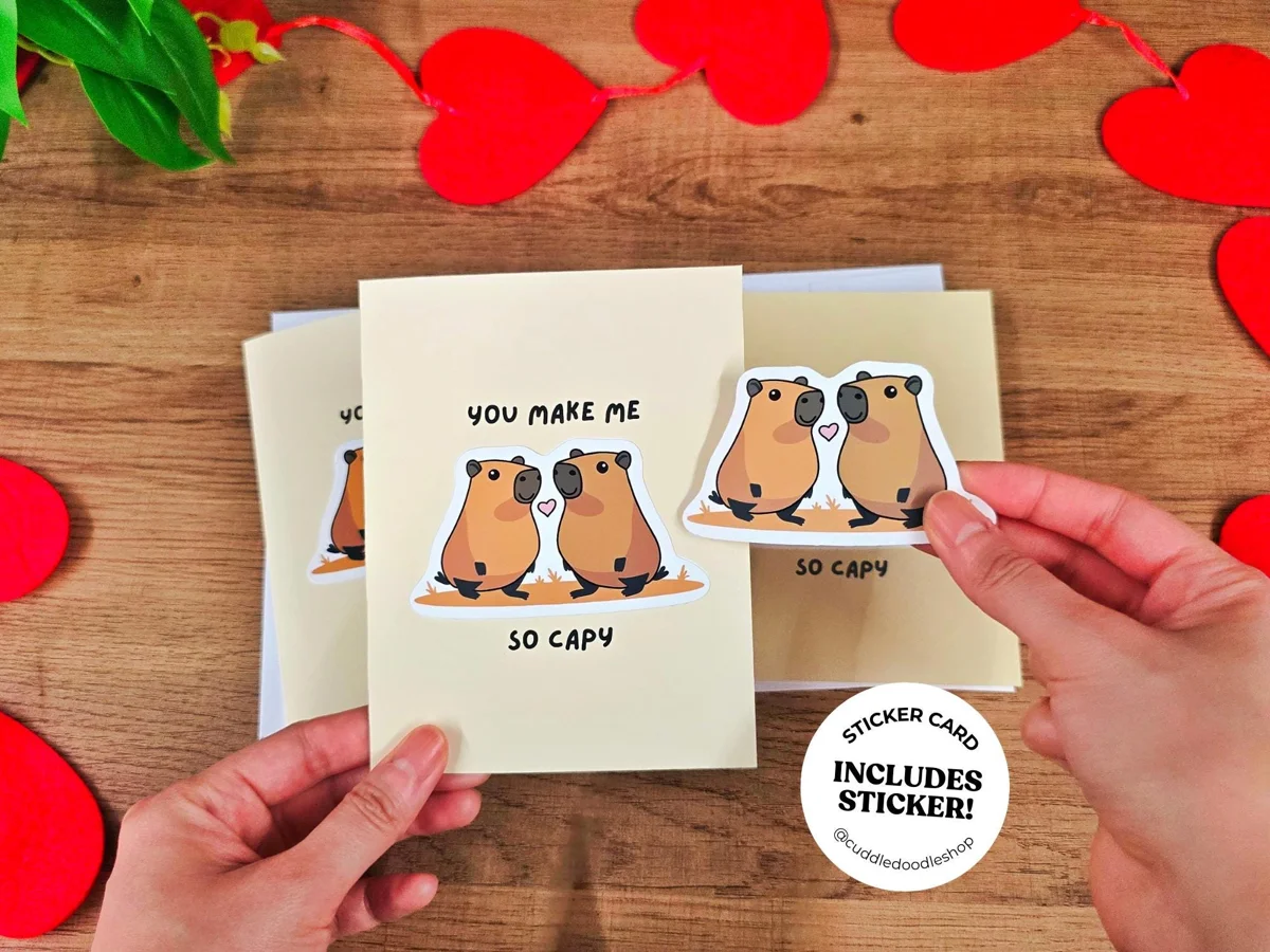 Handmade Capybara Card