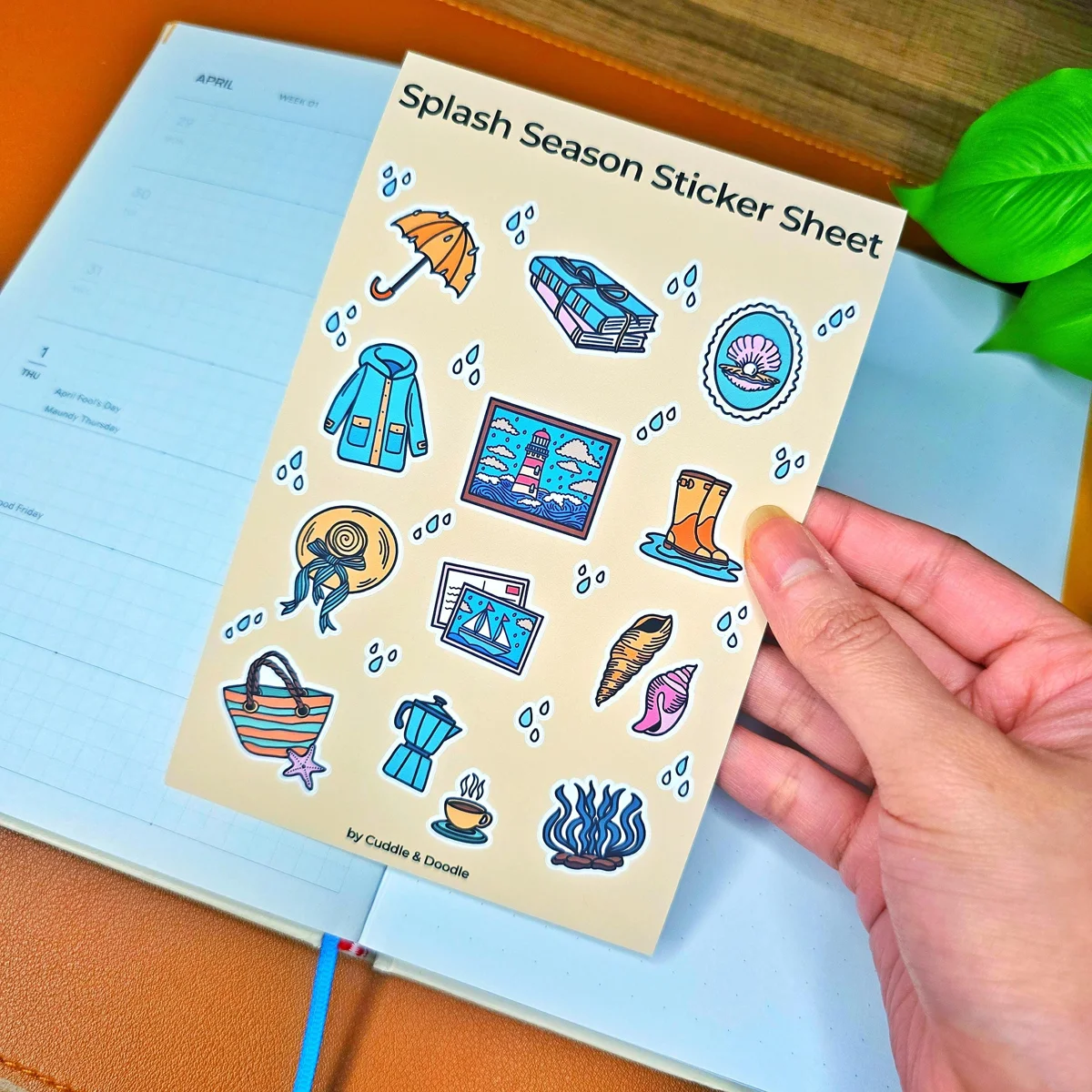 Coastal Rainy Day Sticker Sheet