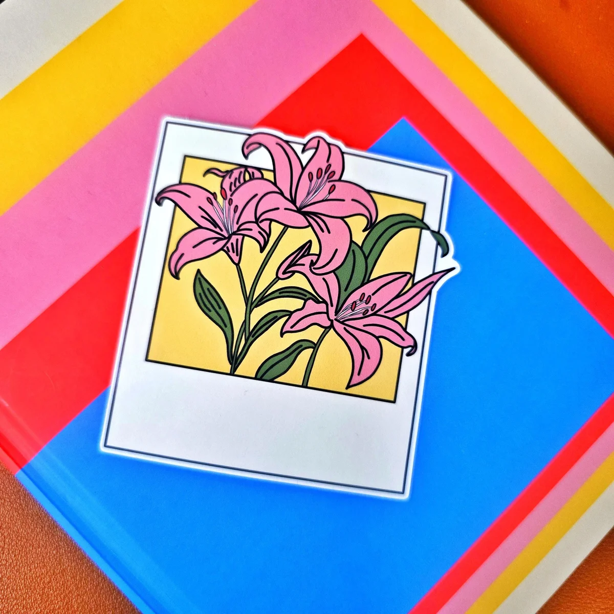 Pink Lily Polaroid Sticker