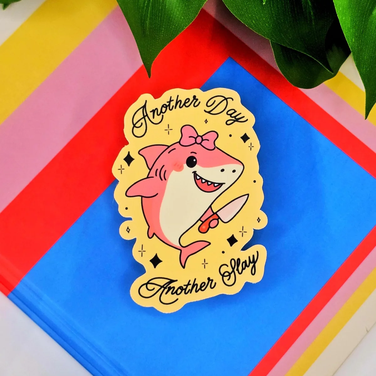 Cute Pink Shark Sticker