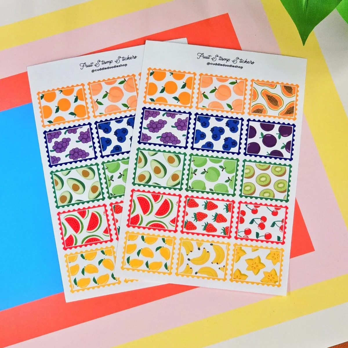 Fruit Stamp Sticker Sheet